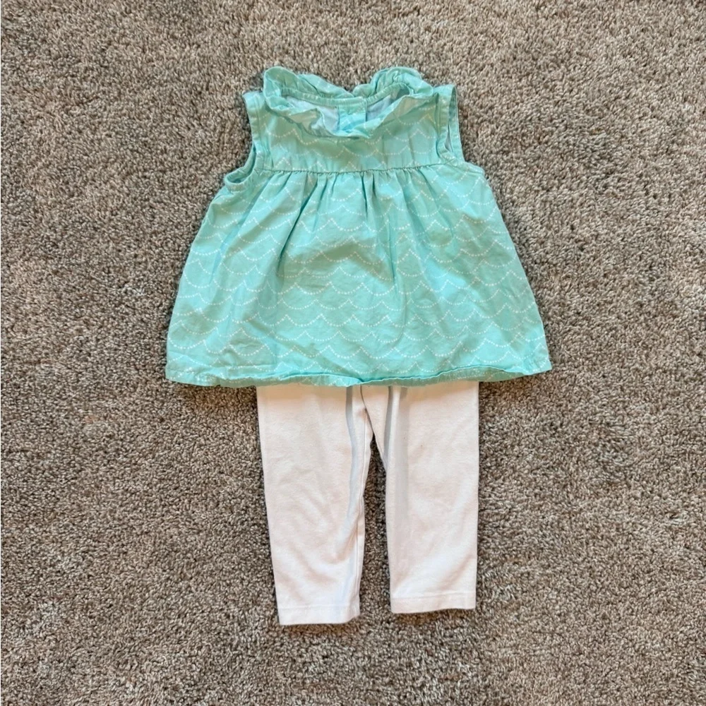 Gymboree Baby Girl Sleeveless Top & Leggings Set – Size 12 Months